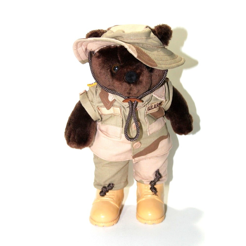 U.S. Army Bear Forces of America Plush Teddy Bear Camo Uniform IRA Green 1989